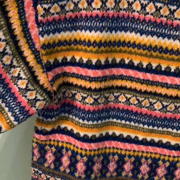 Fair Isle Mockneck Sweater Oyster Multi Color* - Picture 6 of 12